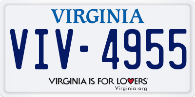 VA license plate VIV4955