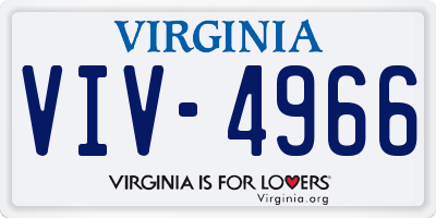 VA license plate VIV4966