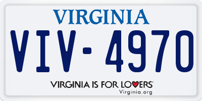 VA license plate VIV4970