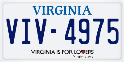 VA license plate VIV4975