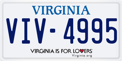 VA license plate VIV4995