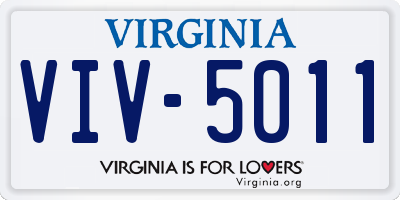 VA license plate VIV5011