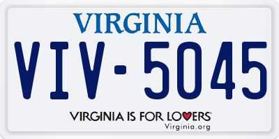 VA license plate VIV5045