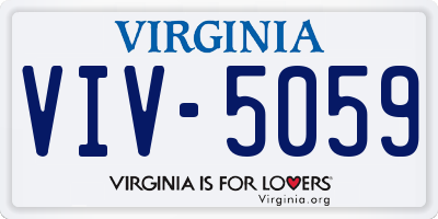 VA license plate VIV5059