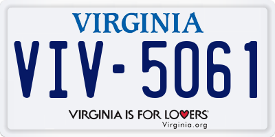 VA license plate VIV5061
