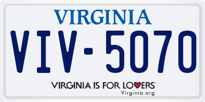 VA license plate VIV5070