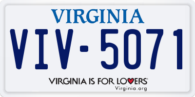 VA license plate VIV5071
