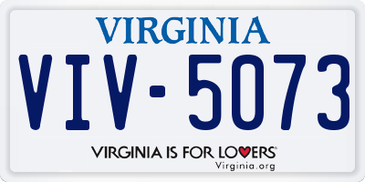 VA license plate VIV5073