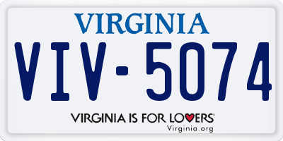 VA license plate VIV5074