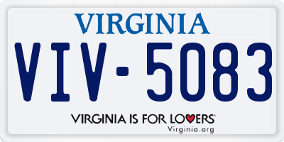 VA license plate VIV5083