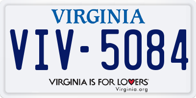 VA license plate VIV5084