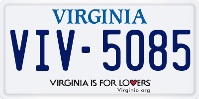 VA license plate VIV5085