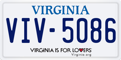 VA license plate VIV5086