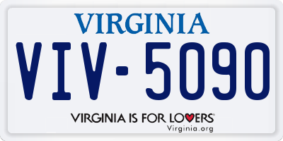 VA license plate VIV5090