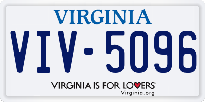 VA license plate VIV5096