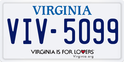 VA license plate VIV5099
