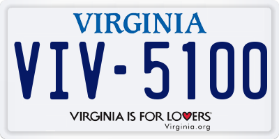 VA license plate VIV5100