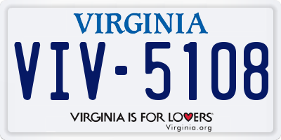 VA license plate VIV5108