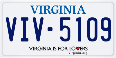 VA license plate VIV5109