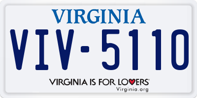 VA license plate VIV5110