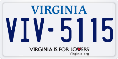VA license plate VIV5115