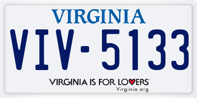 VA license plate VIV5133