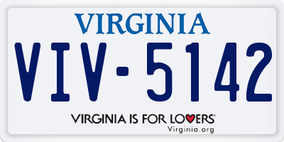 VA license plate VIV5142