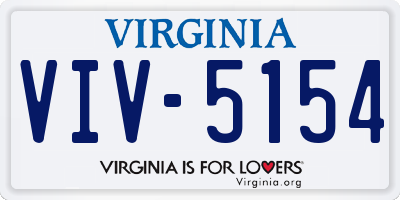 VA license plate VIV5154