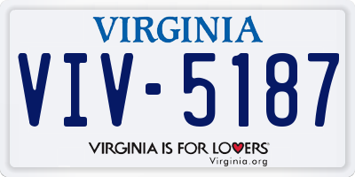VA license plate VIV5187