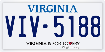 VA license plate VIV5188