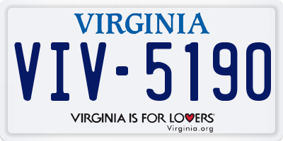 VA license plate VIV5190