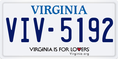 VA license plate VIV5192