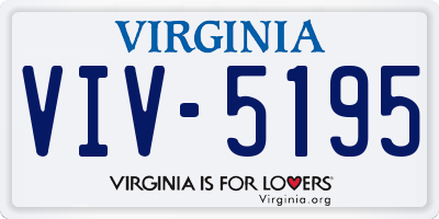 VA license plate VIV5195