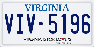 VA license plate VIV5196