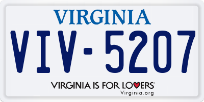 VA license plate VIV5207