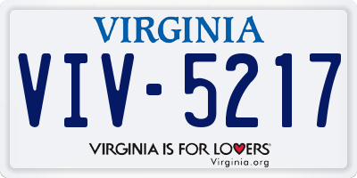VA license plate VIV5217