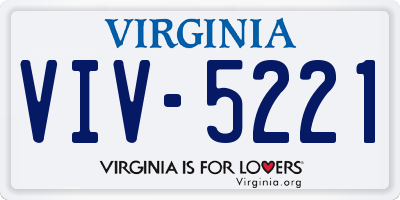 VA license plate VIV5221