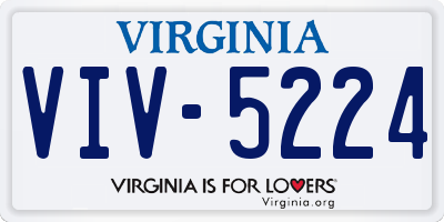 VA license plate VIV5224