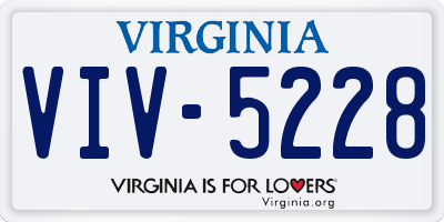 VA license plate VIV5228