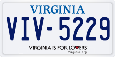 VA license plate VIV5229