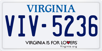 VA license plate VIV5236