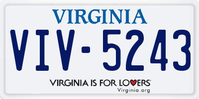 VA license plate VIV5243