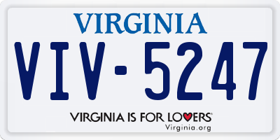 VA license plate VIV5247