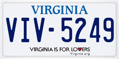VA license plate VIV5249