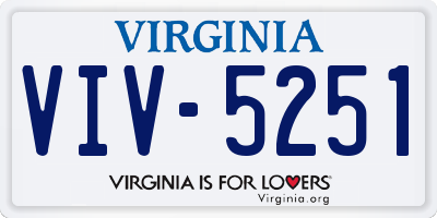 VA license plate VIV5251