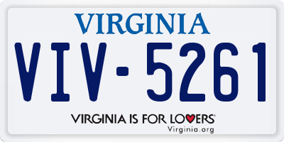 VA license plate VIV5261