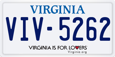 VA license plate VIV5262