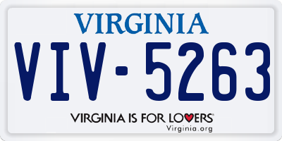 VA license plate VIV5263