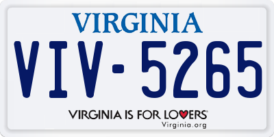 VA license plate VIV5265
