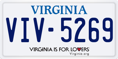 VA license plate VIV5269